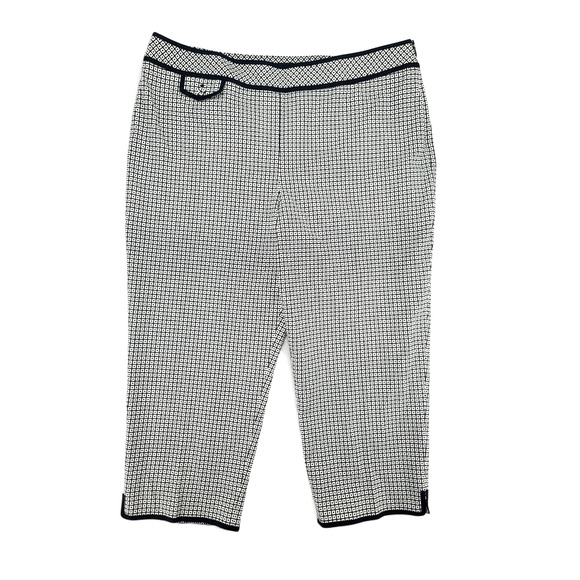 Talbots‎ Women’s Size 18 Capri Pants Black White Geometric Stretch High Rise NEW - Picture 1 of 3